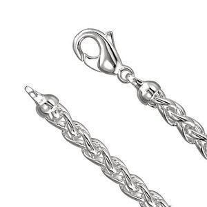 6mm Sterling Silver Solid Wheat Chain Necklace, 20 Inch
